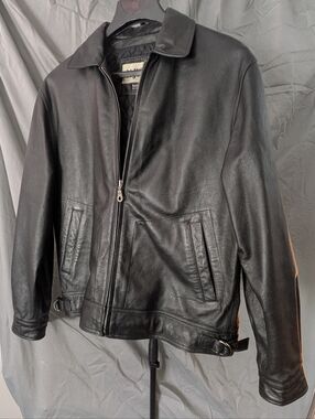 Wilsons M Julian Black Leather Moto Jacket